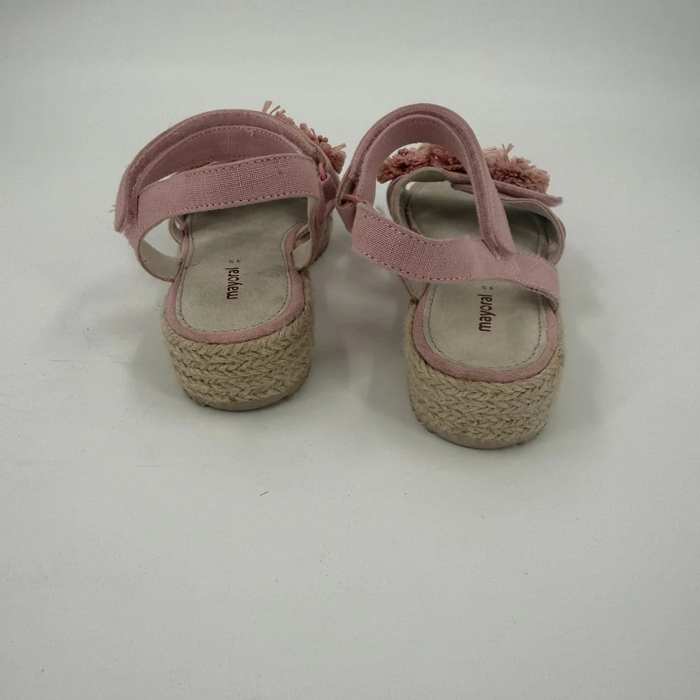 Mayoral Platform Espadrille Sandals Girls US Size 3 Pink Floral Hook & Loop